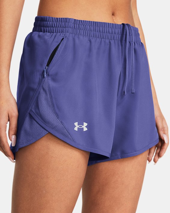 Women's UA Fly-By 3" Shorts in Purple image number 3